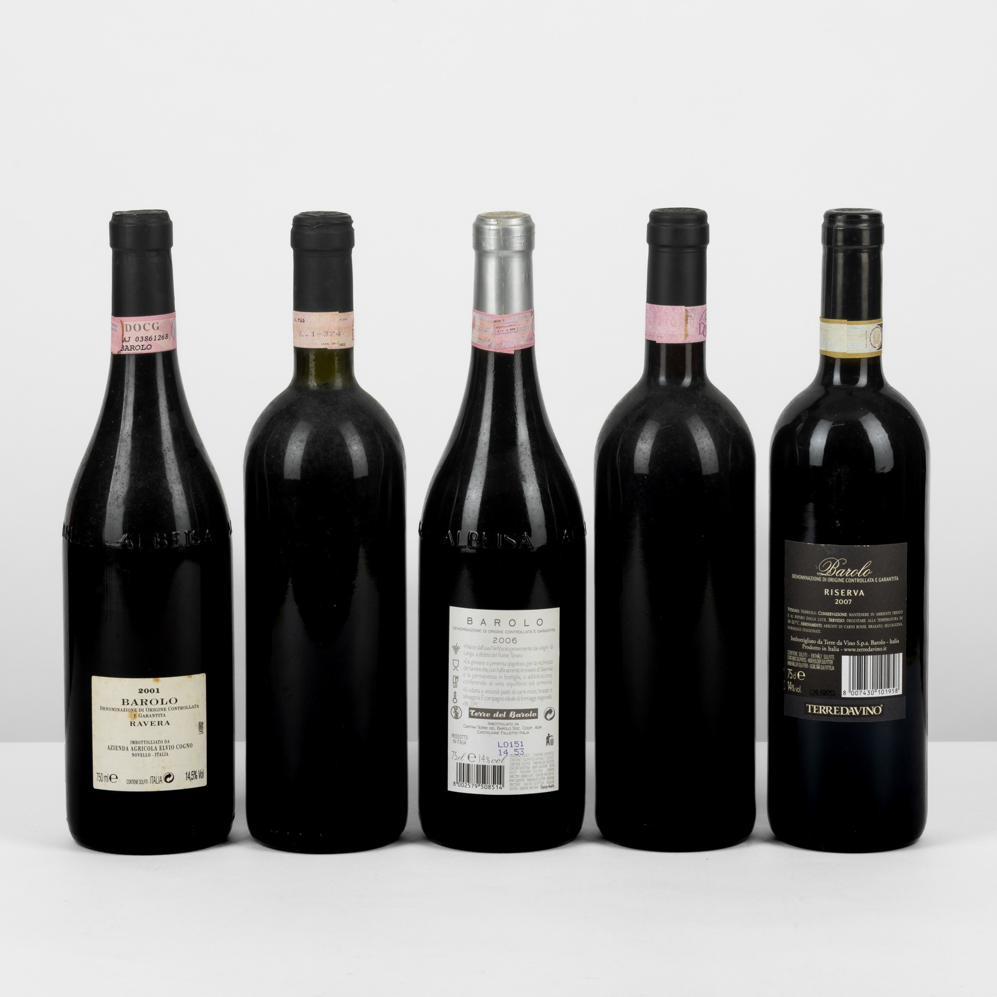 Barolo, Selezione di annate pregiati - 2001, 2007, 2006, 1987, 1999