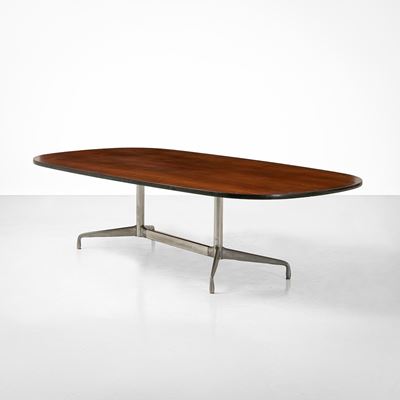 Tavolo in alluminio e legno, 1950 ca.