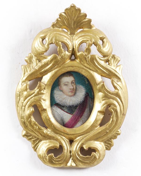 Scuola del XVII secolo Ritratto di giovane gentiluomo con gorgiera