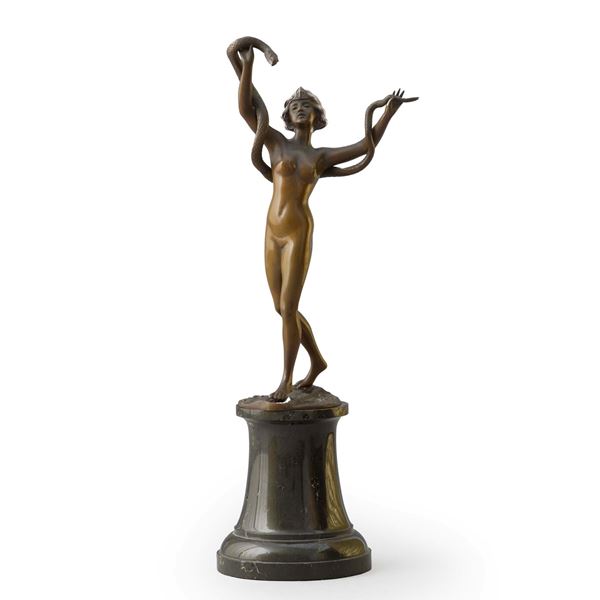 O. Opitz (XX secolo) Danzatrice con serpente