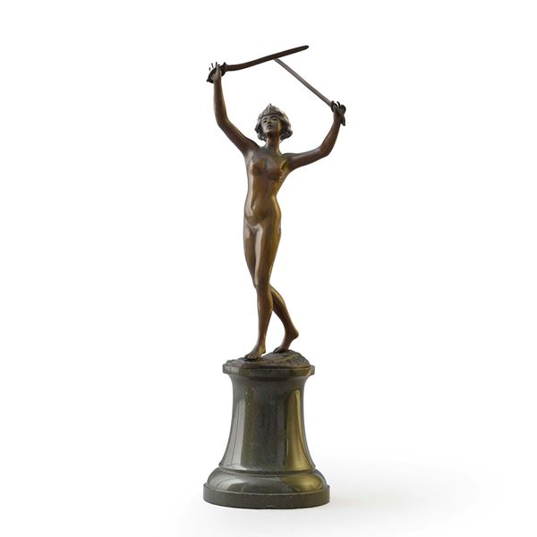 O. Opitz (XX secolo) Nudo femminile con spade