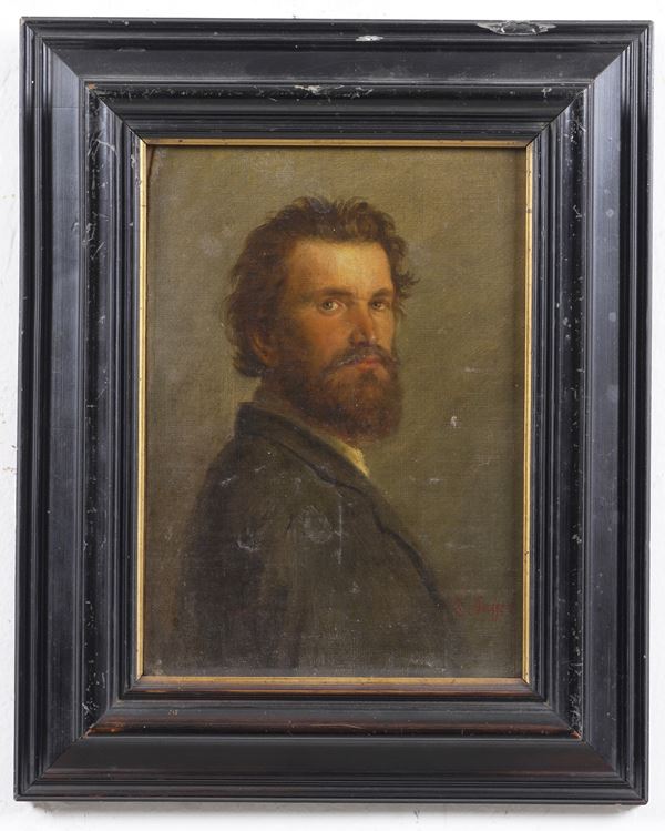 Firmato in basso a destra E.  Payer Ritratto maschile