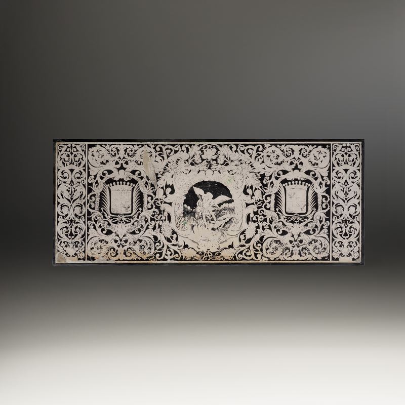 Paliotto in scagliola monocroma bianco su nero. Arte barocca emiliana, seconda metà del XVII secolo  - Auction Sculpture and Works of Art - Cambi Casa d'Aste