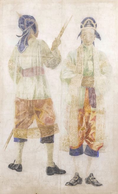 Studio di costumi siamesi, tempera su tela