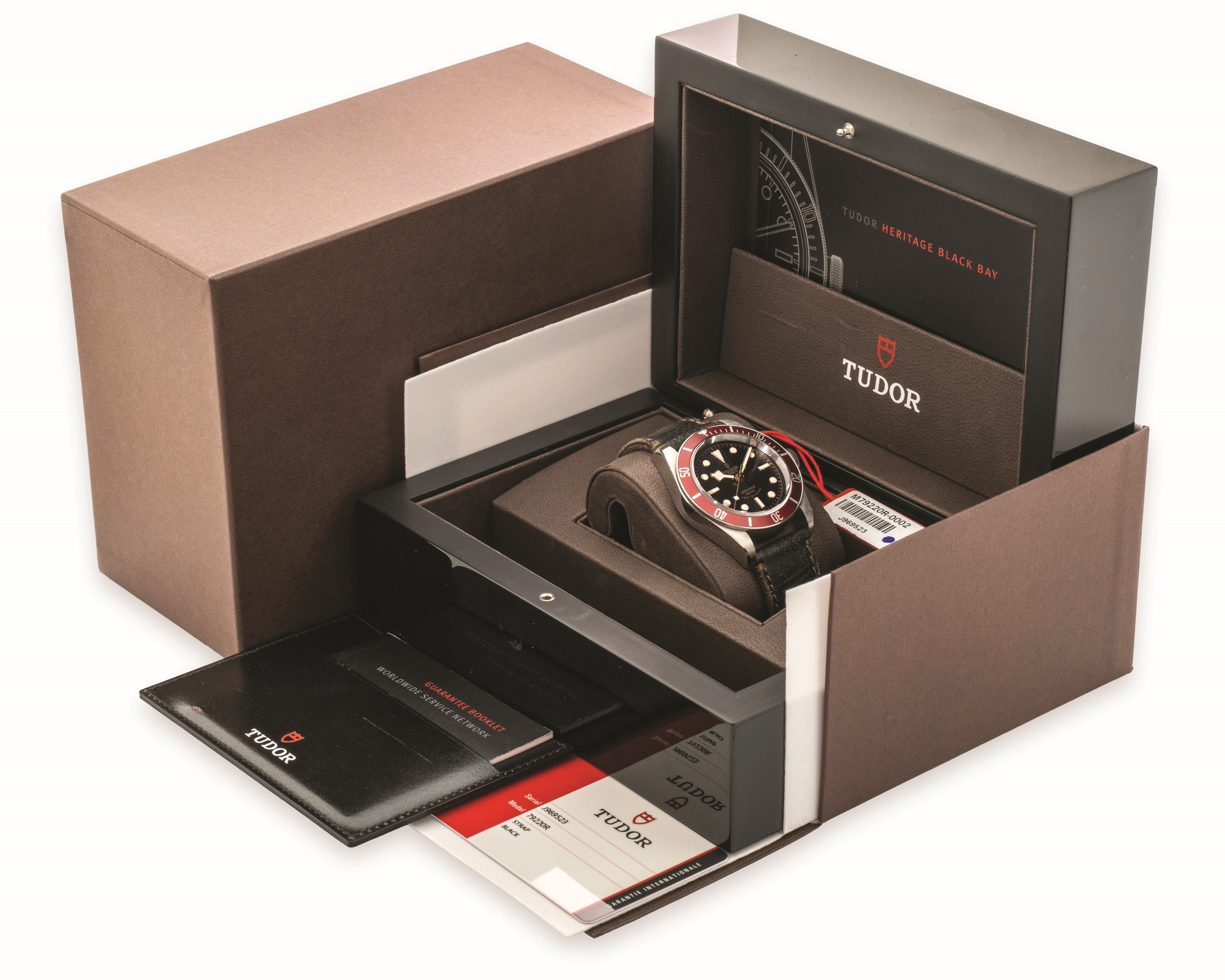Tudor - Black Bay ref. 79220R, orologio automatico in acciaio con quadrante nero e ghiera rossa, ...