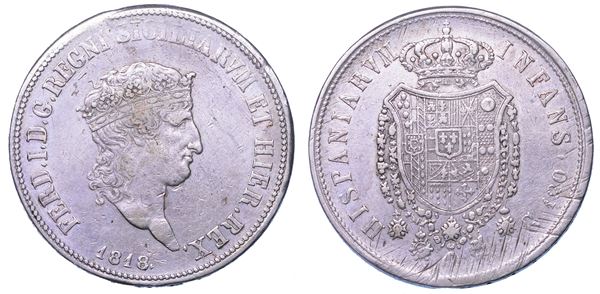 NAPOLI. FERDINANDO I DI BORBONE, 1816-1825. Piastra da 120 Grana 1818.