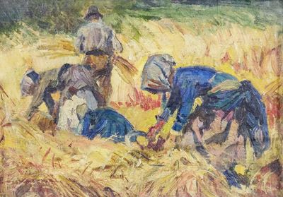 Mondine, olio su tavola