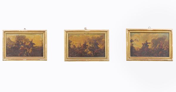 Scuola napoletana del XVIII secolo Scontri di cavalleria