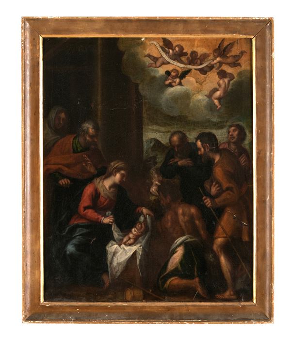 Scuola genovese del XVII secolo Adorazione dei pastori