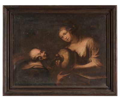 Scuola del XVIII secolo, Rebecca al pozzo, olio su tela