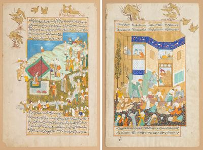 Persia, Due tempere raffiguranti scene di vita comune, XVIII secolo