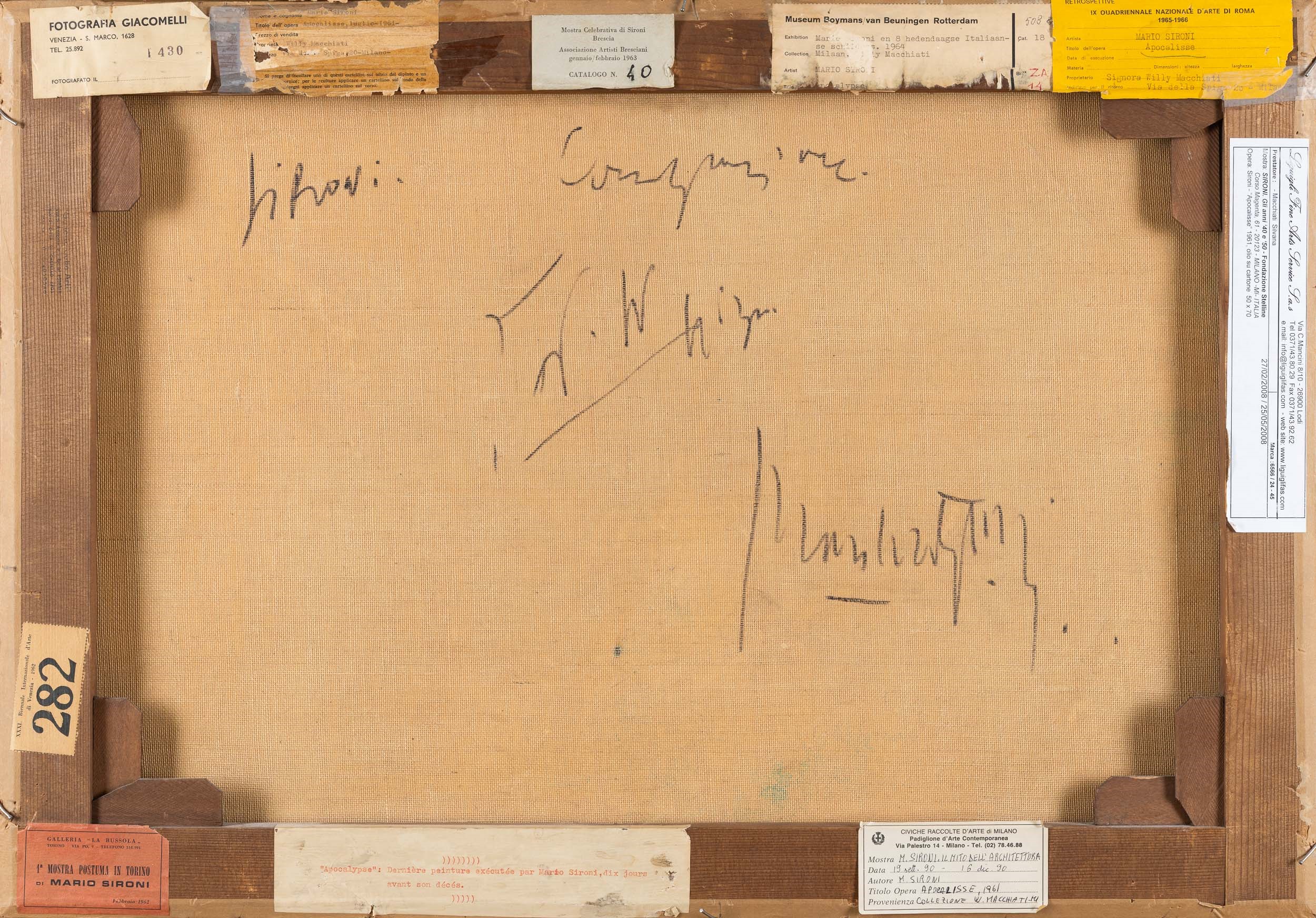 Mario Sironi - Apocalisse - tempera e olio su carta applicata su tela