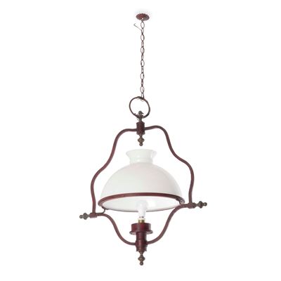 Lampadario in metallo e vetro, dimensioni 64x64x96 cm