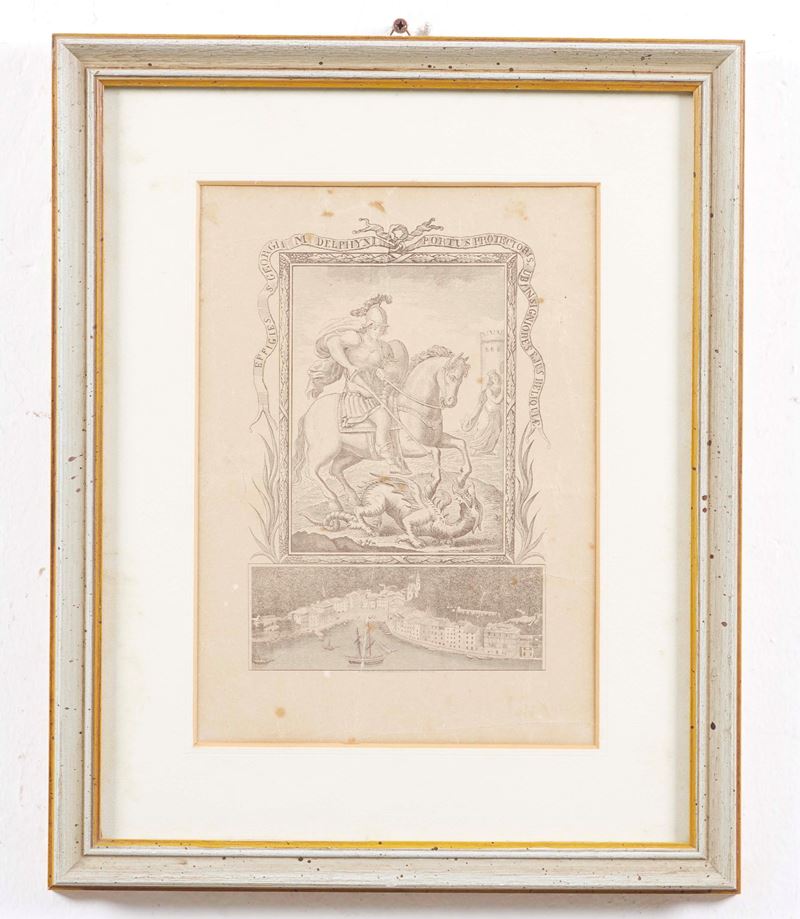 Incisore del XX secolo San Giorgio protettore di Portofino  - Auction Antique Opportunities - Cambi Casa d'Aste
