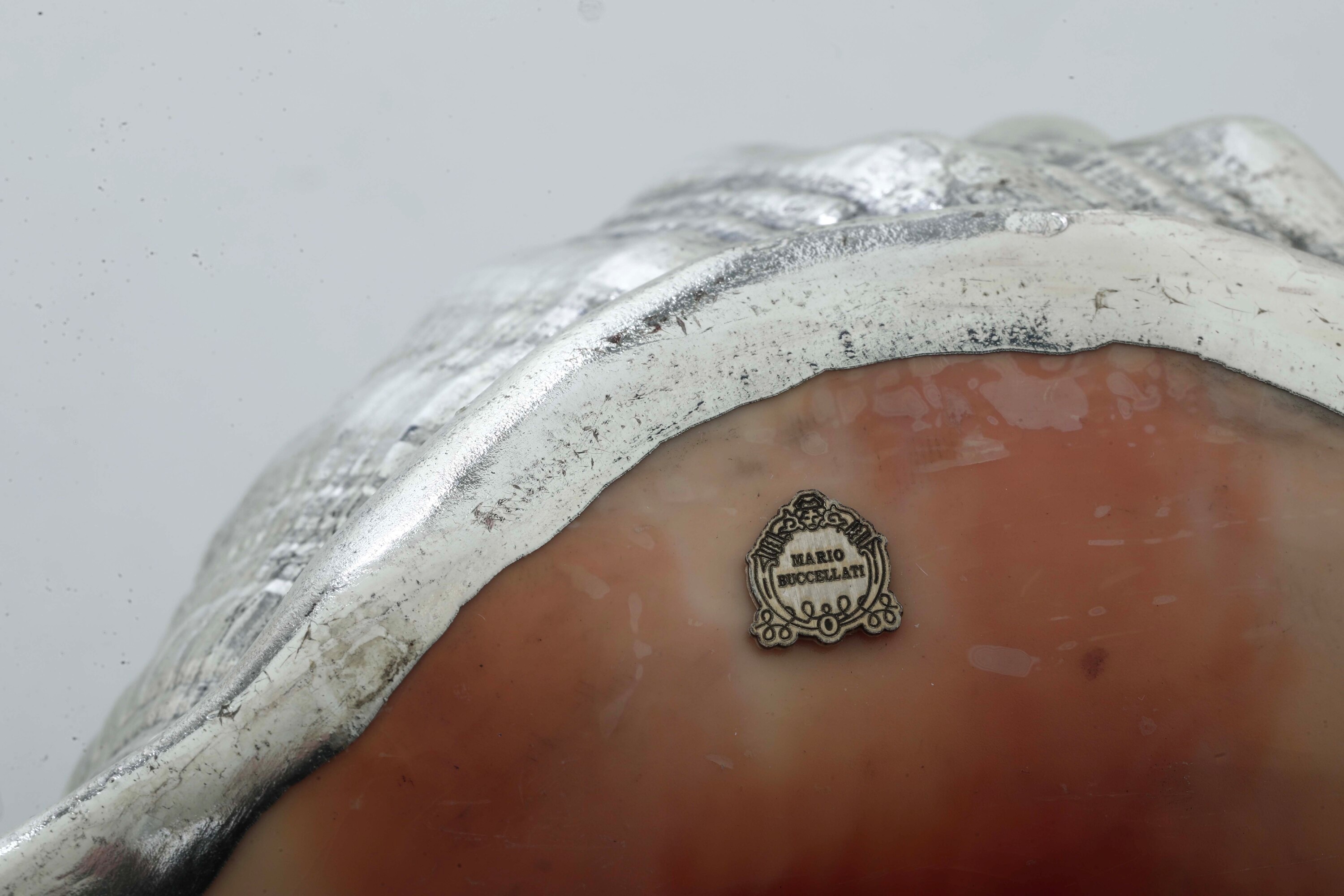 Conchiglia rivestita in argento. Italia, XX-XXI secolo. Etichetta a scudo Mario Buccellati