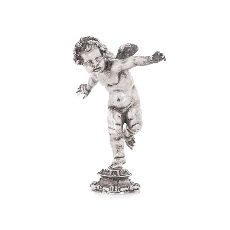 Putto danzante. Argenteria artistica milanese del XX secolo. Argentiere Ilario Pradella per Mario...
