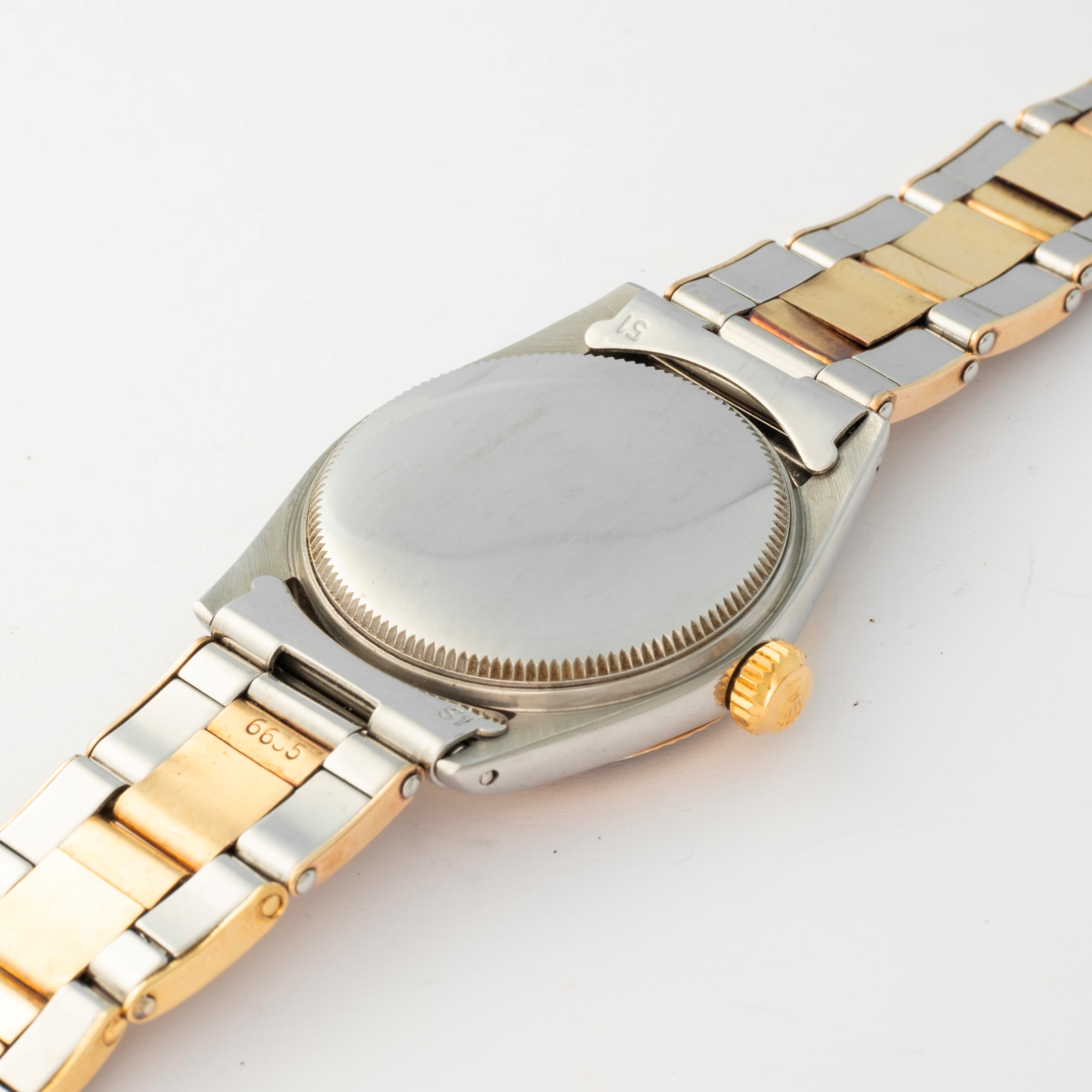 Rolex - Oyster Perpetual ref. 6551 in acciaio e oro con quadrante champagne, circa 1965