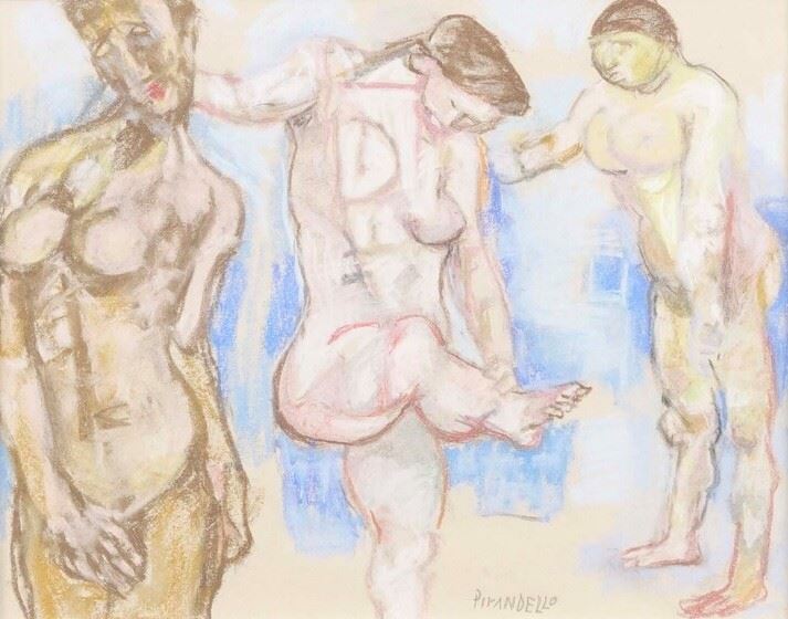 Fausto Pirandello : Senza titolo  - pastelli su carta - Asta Arte Moderna e Contemporanea - Cambi Casa d'Aste