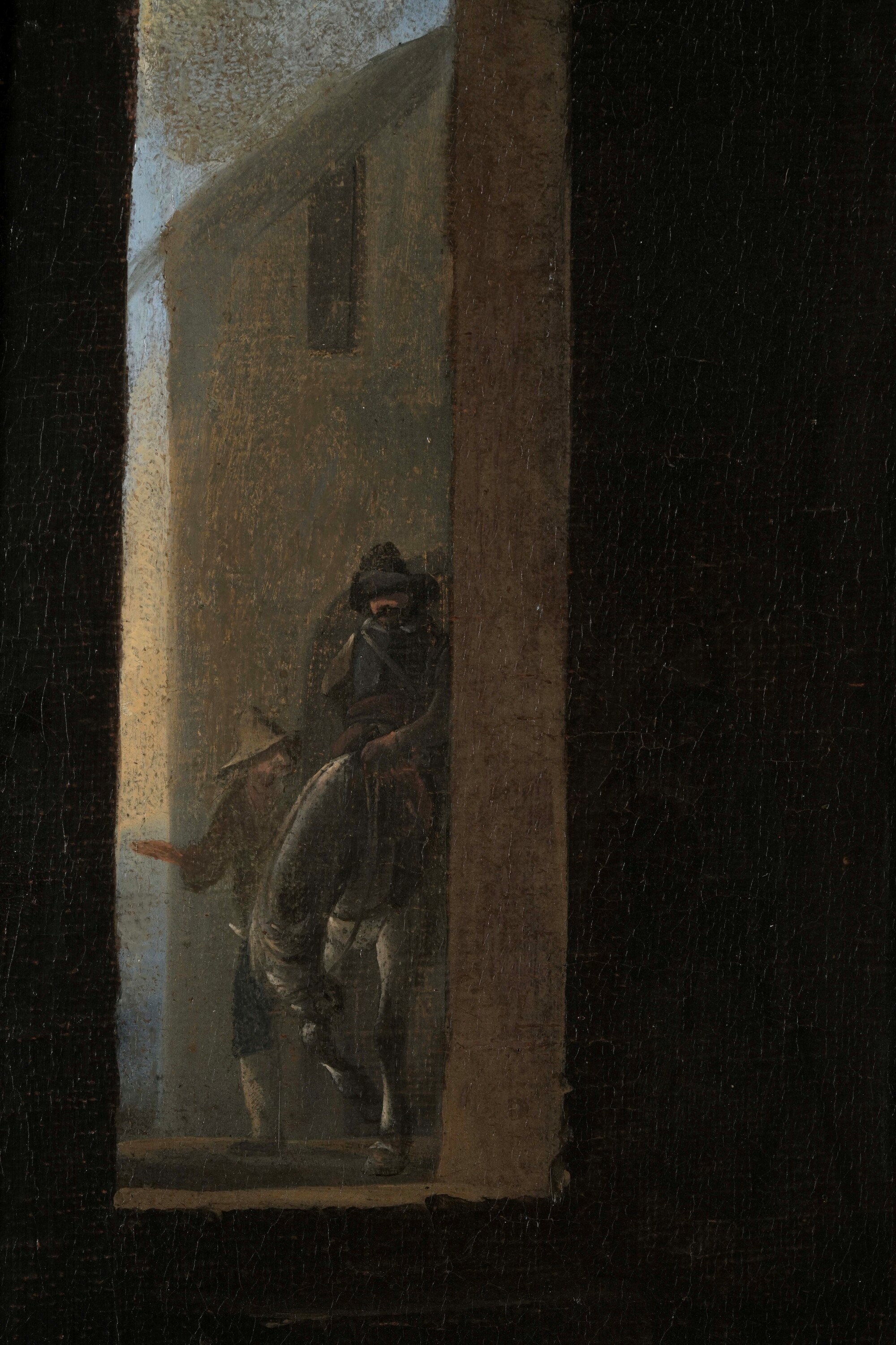 Maestro dei Mestieri (attivo in Italia nel Corso del XVII Secolo) - Scena di genere con soldati e...