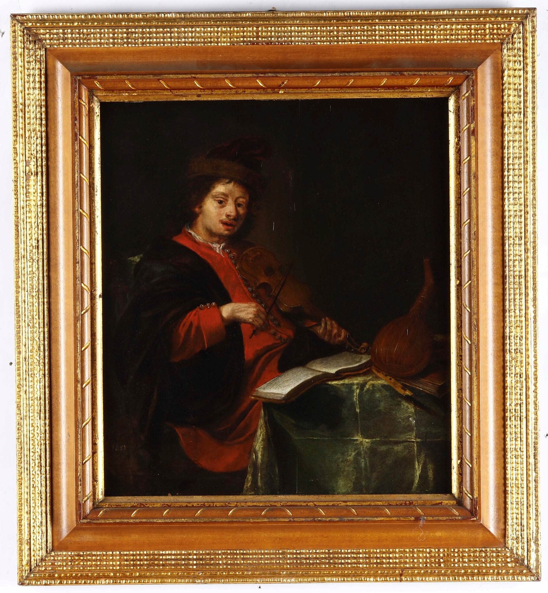 Cornelis Stangerus - Allegorie dell'Udito e del Gusto, olio su tavoletta