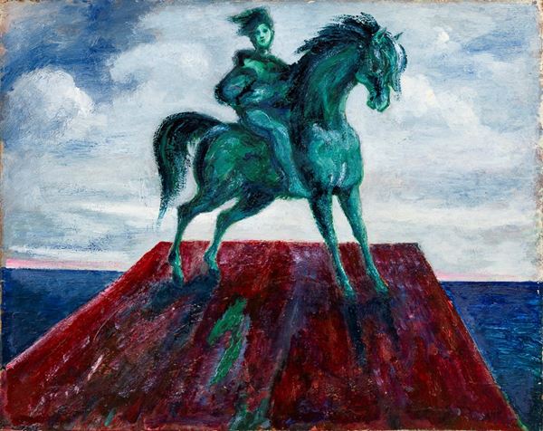 Aligi Sassu - Cavaliere verde