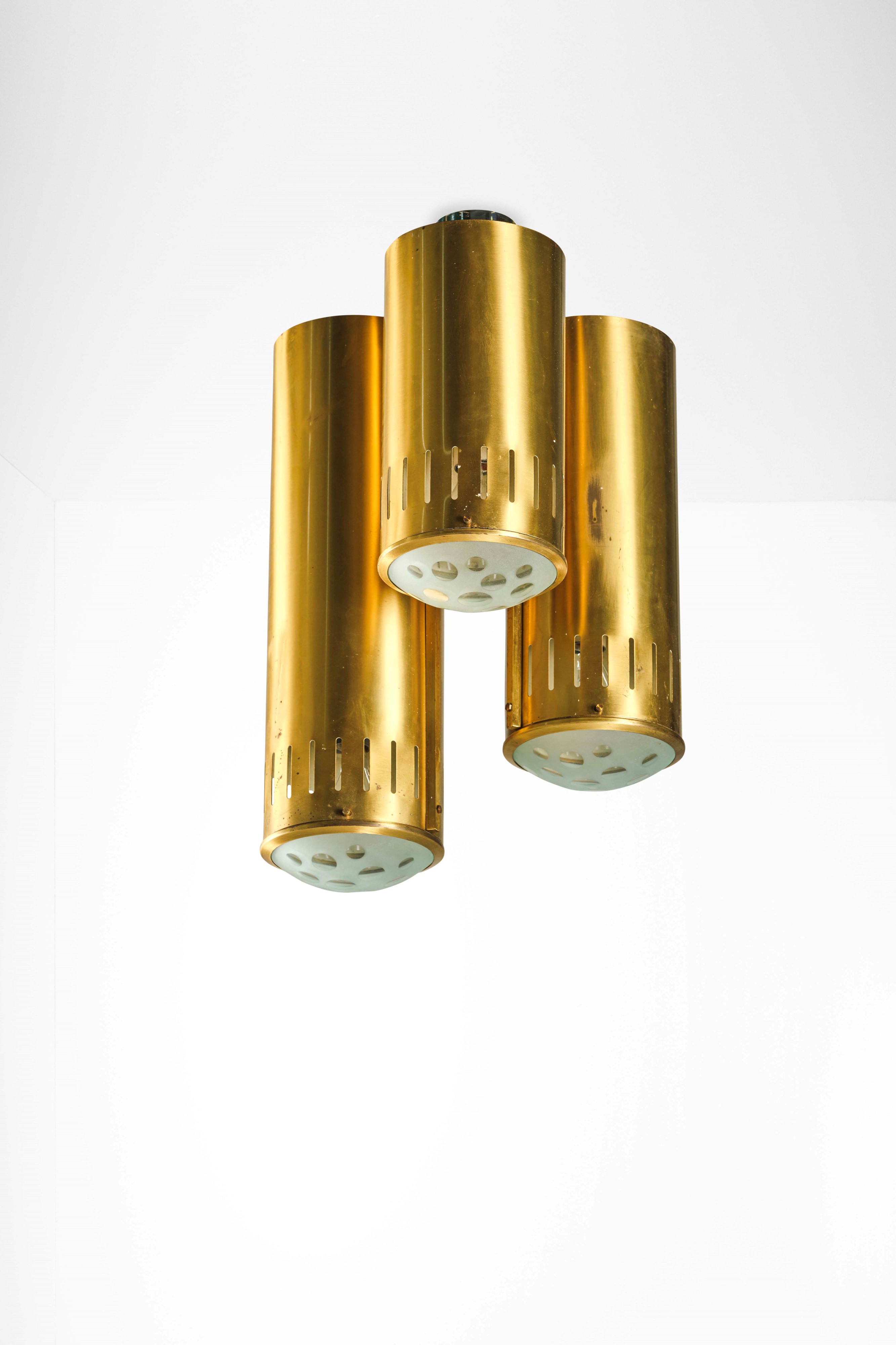 Reggiani - Lampada a sospensione in ottone e cristallo