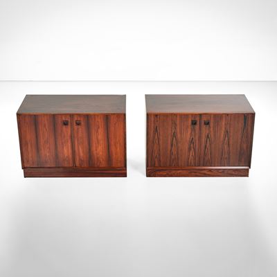 Due mobili contenitori in legno, Italia, circa 1950