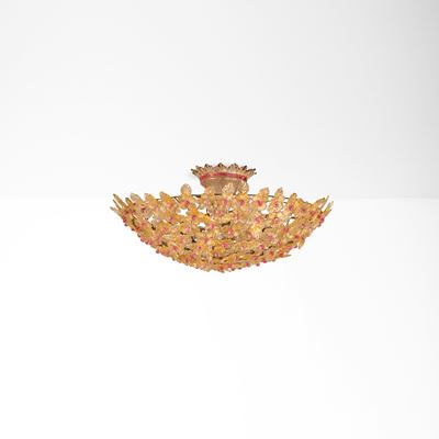 Lampada a plafone in vetro di Murano policromo