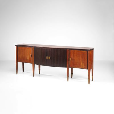 Mobile contenitore in legno con finiture in ottone