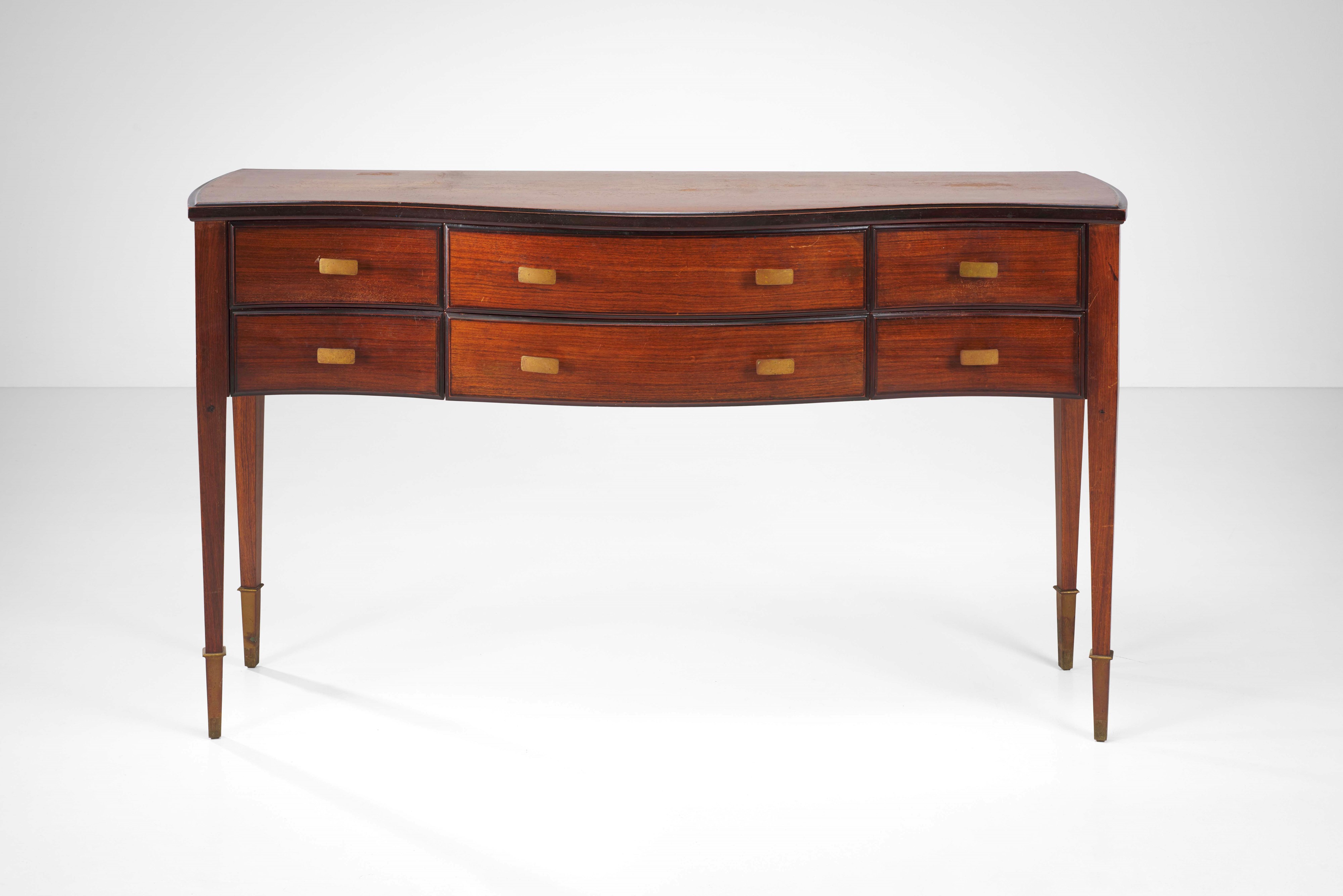Paolo Buffa - Console con cassetti in legno e ottone