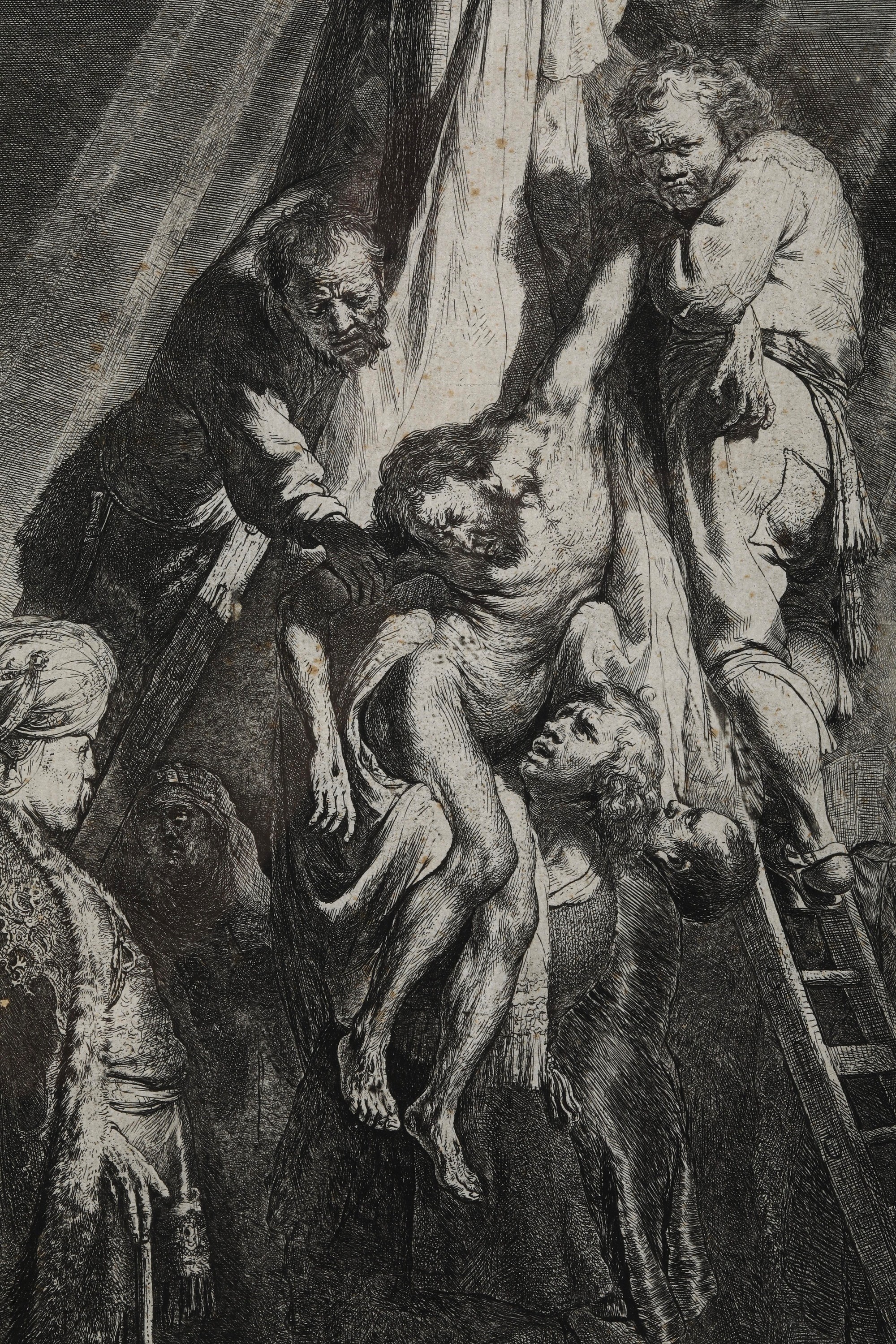 Rembrandt Harmenszoon van Rijn, Deposizione dalla croce, acquaforte, bulino e puntasecca, 1633 ci...