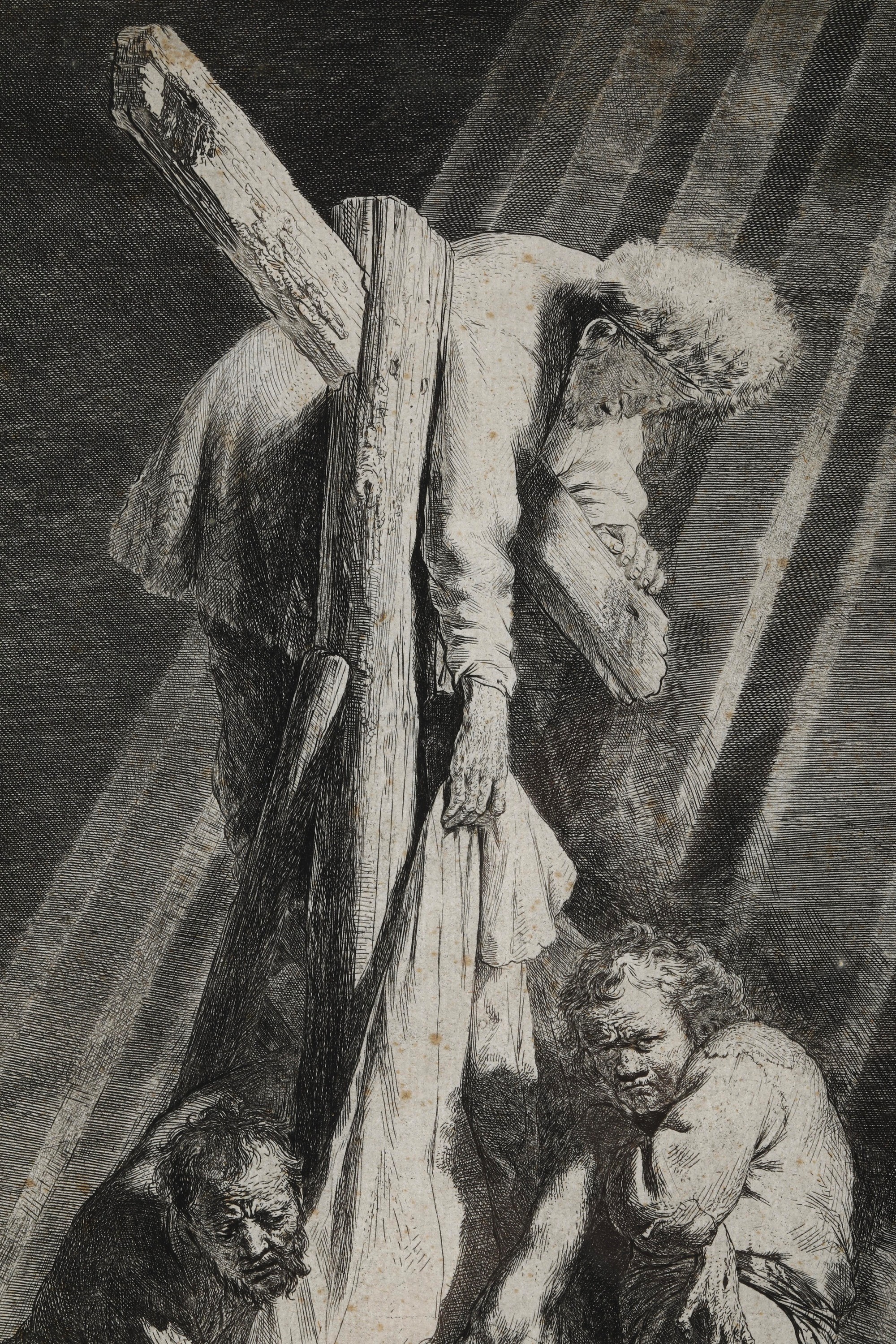 Rembrandt Harmenszoon van Rijn, Deposizione dalla croce, acquaforte, bulino e puntasecca, 1633 ci...