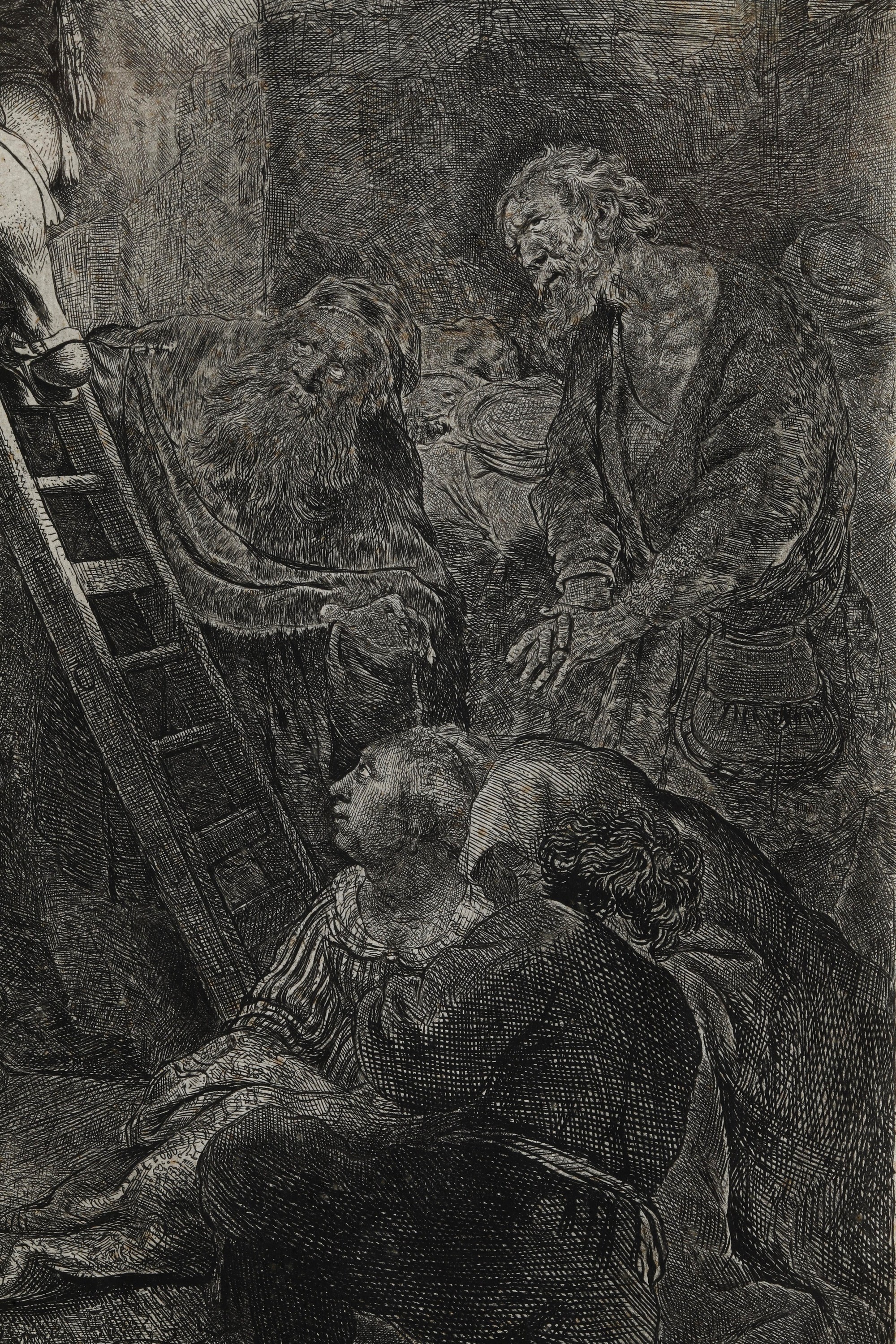 Rembrandt Harmenszoon van Rijn, Deposizione dalla croce, acquaforte, bulino e puntasecca, 1633 ci...