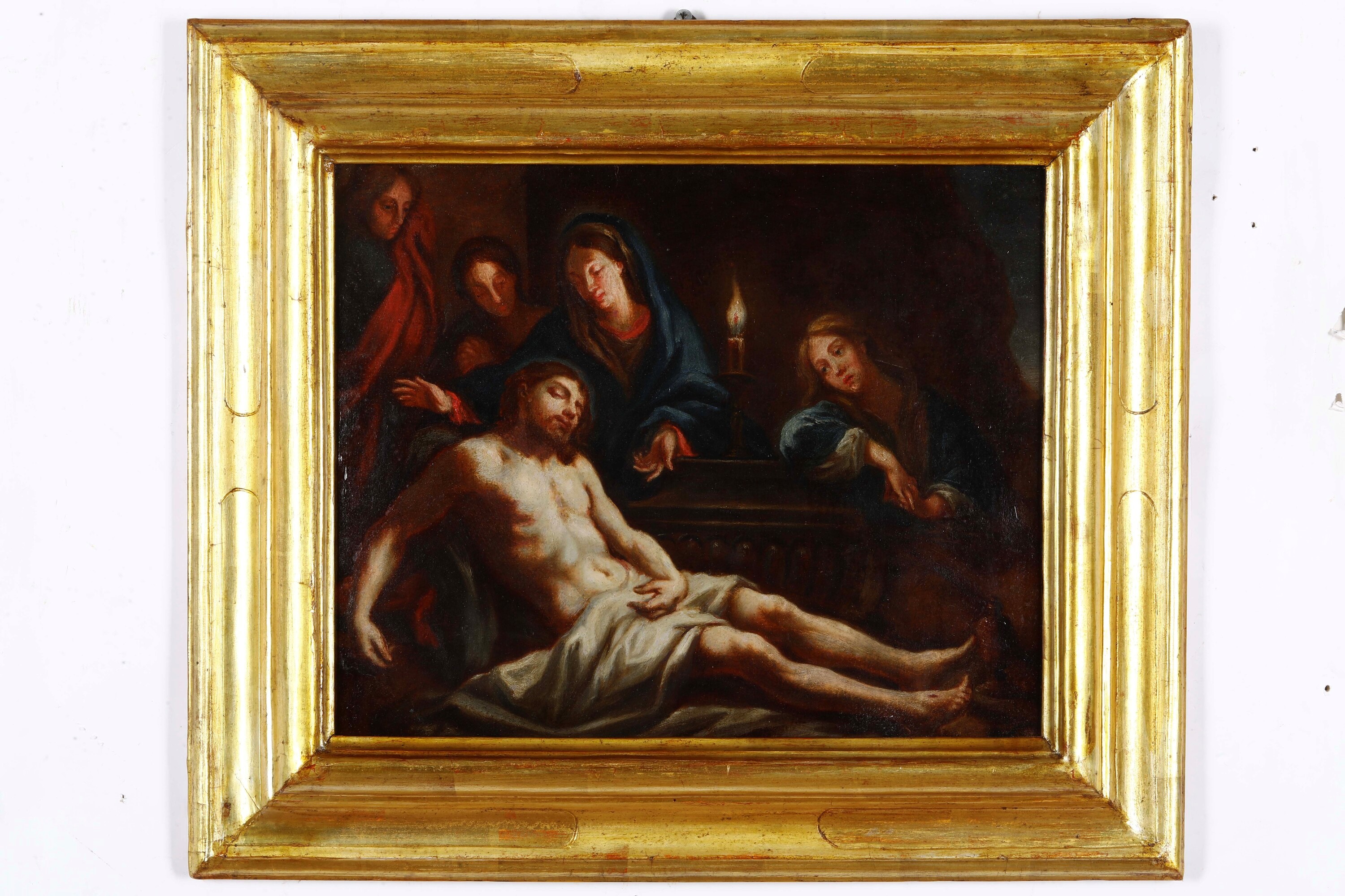 Jan Roos - Compianto sul Cristo morto, olio su cartone