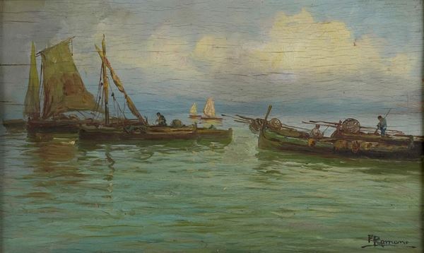 Marina con pescatori