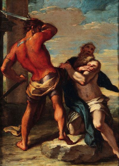 Decollazione, olio su rame