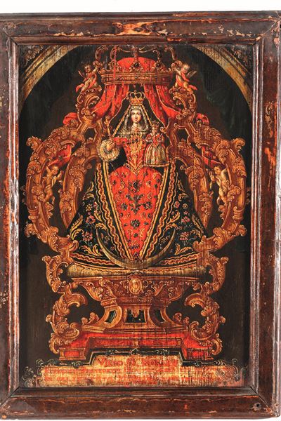 Scuola di Cuzco, Madonna, olio su tavoletta