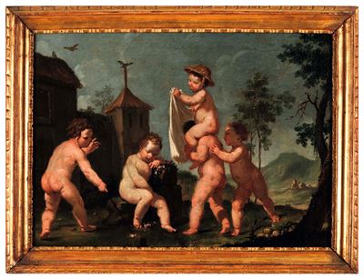 Gioco di fanciulli, olio su tela