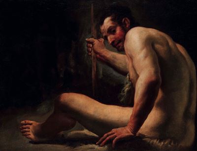 Ercole e il toro, olio su tela