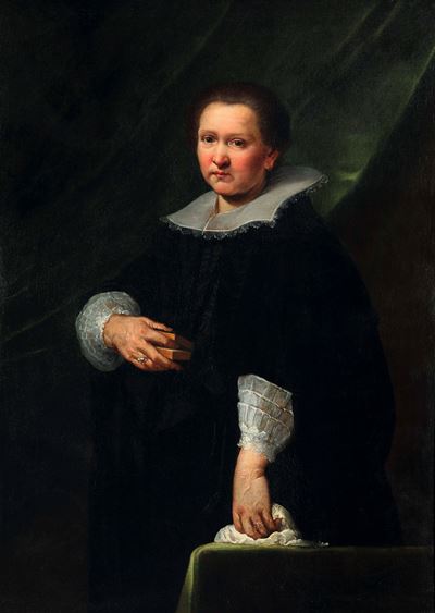Ritratto di gentildonna con guanto, olio su tela