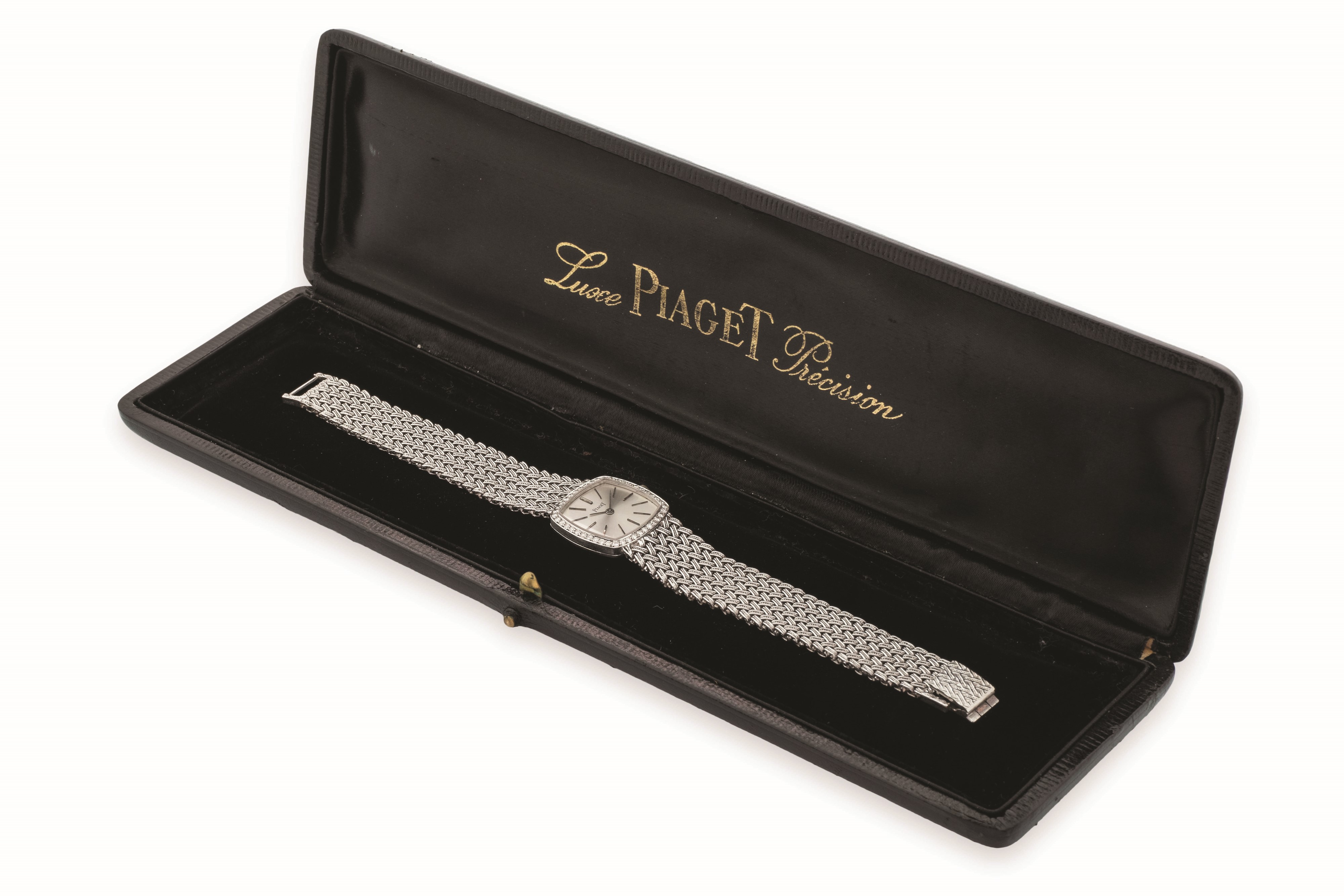 Piaget - Lady a forma di cuscino in oro bianco 18k con brillanti, circa 1970