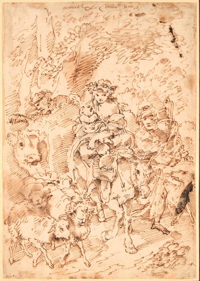 Viaggio patriarcale, matita nera, penna e inchiostro bruno su carta
