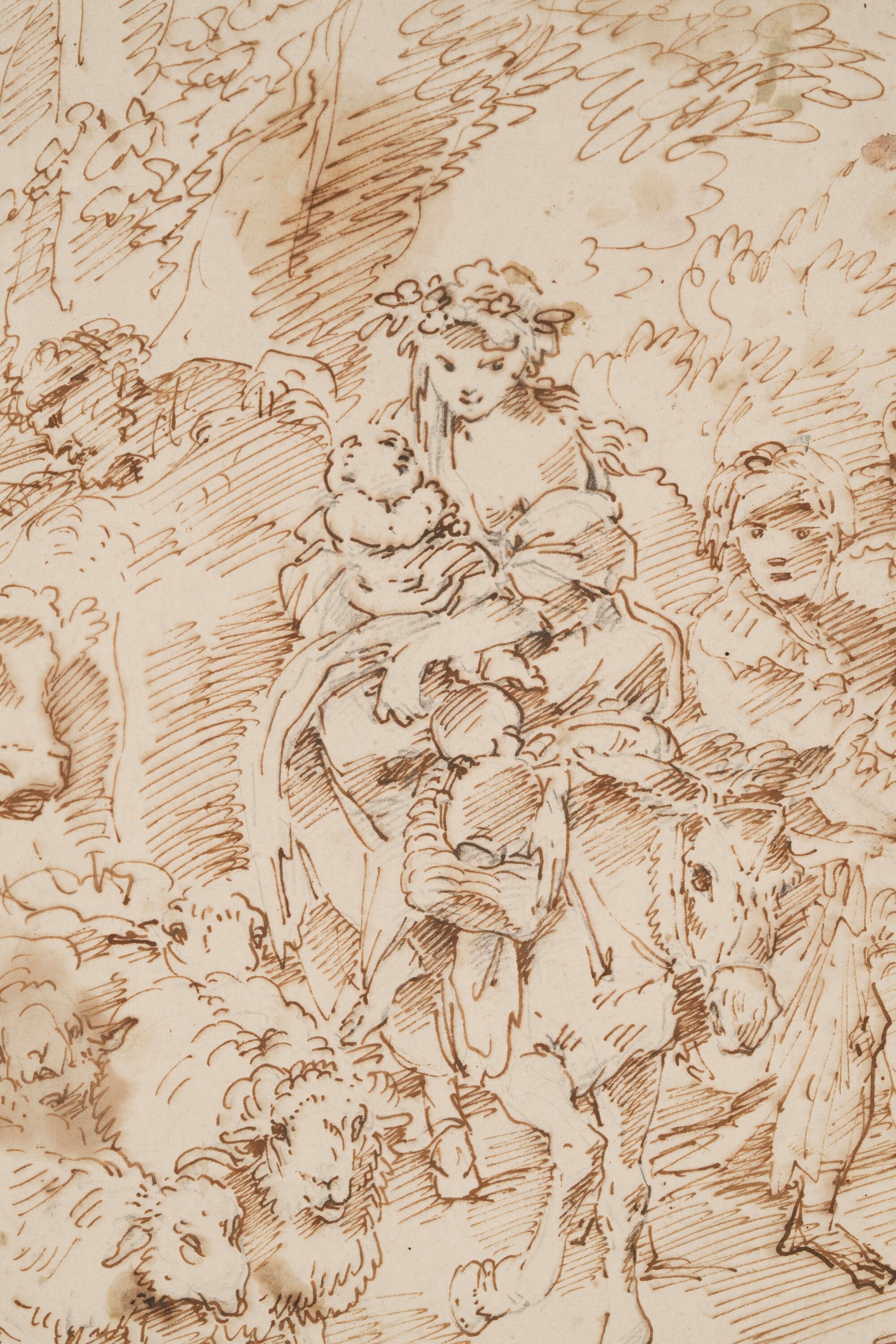 Salvatore Castiglione - Viaggio patriarcale, matita nera, penna e inchiostro bruno su carta