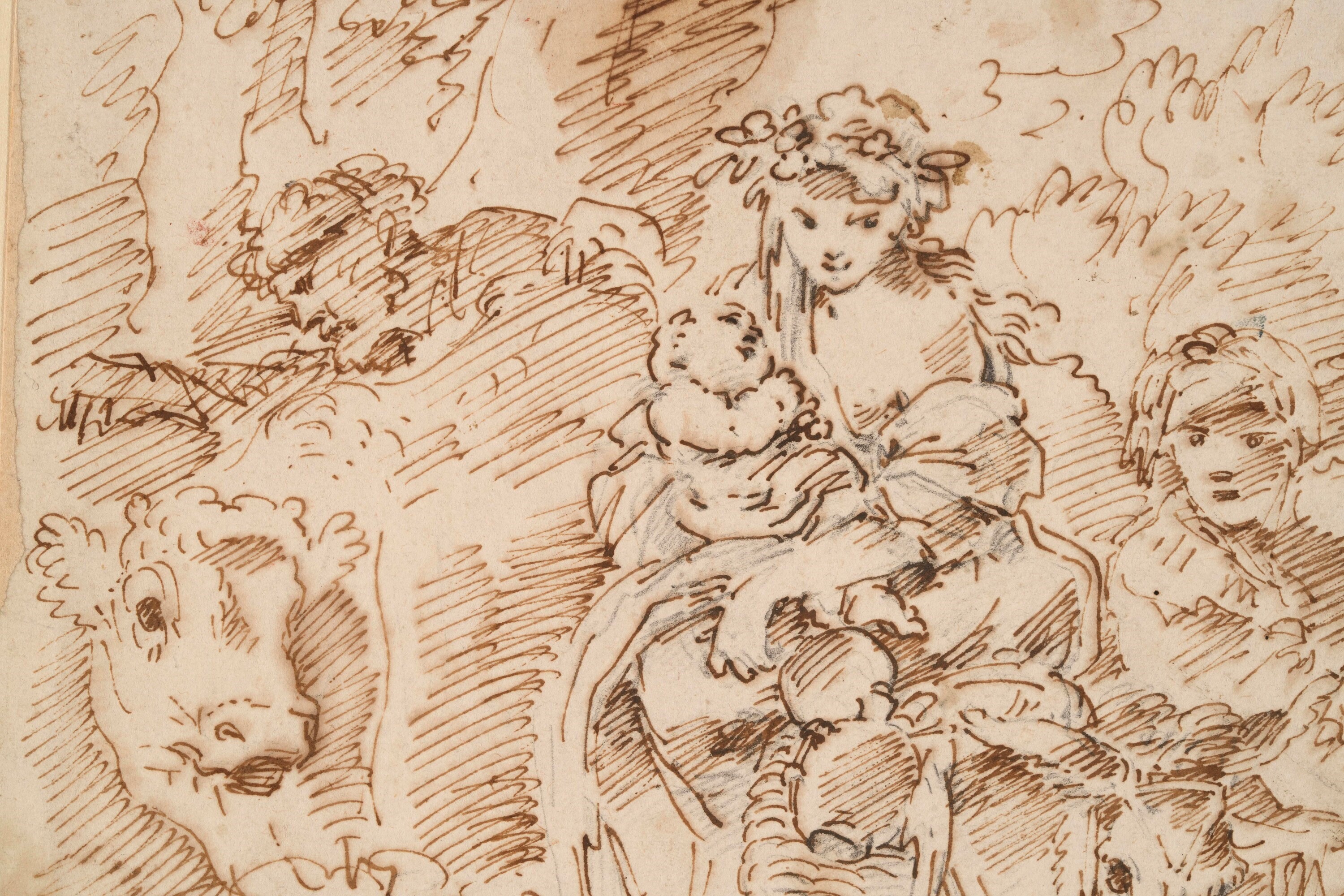 Salvatore Castiglione - Viaggio patriarcale, matita nera, penna e inchiostro bruno su carta
