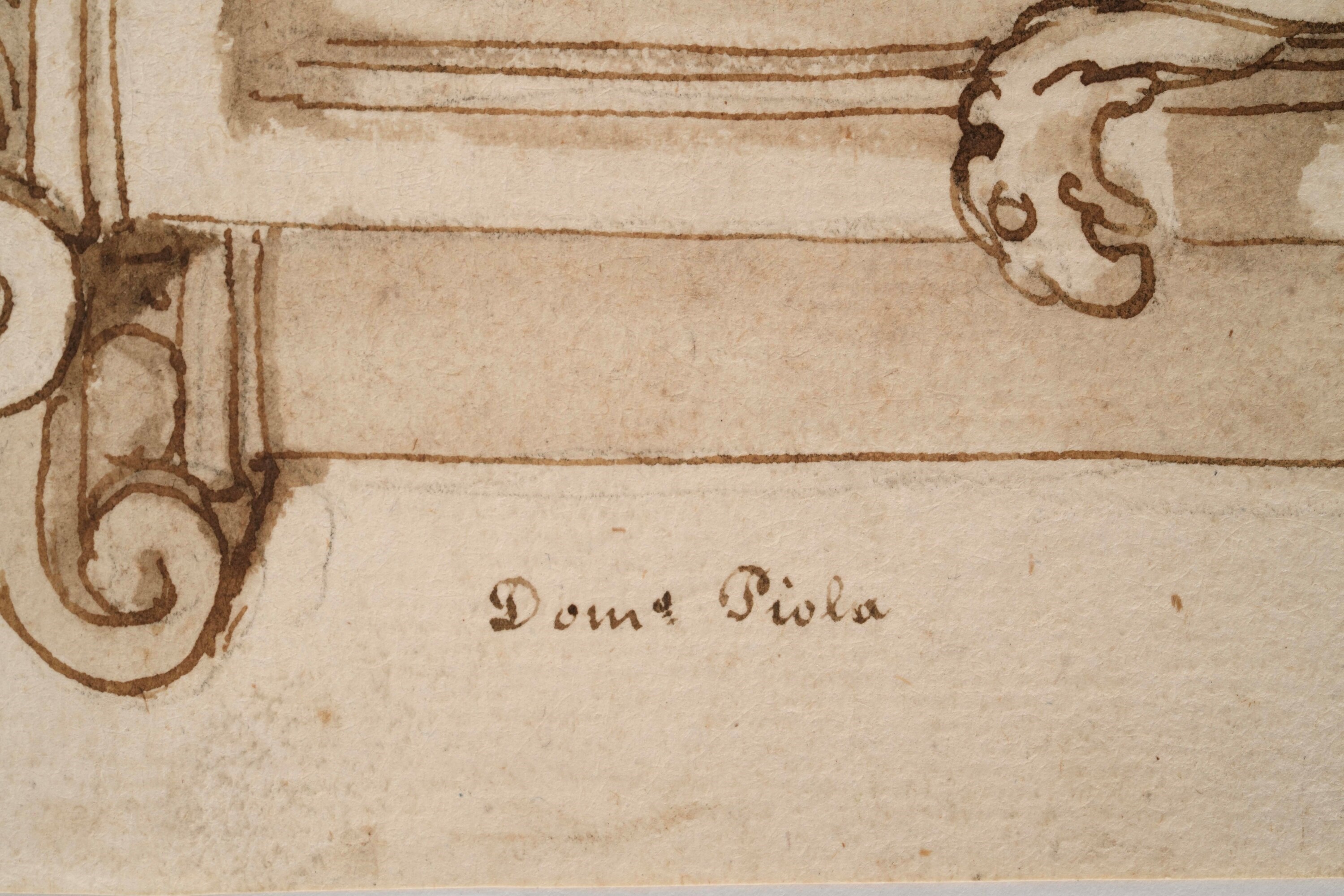 Domenico Piola - Progetto per frontespizio - Penna, inchiostro bruno e acquerello su carta