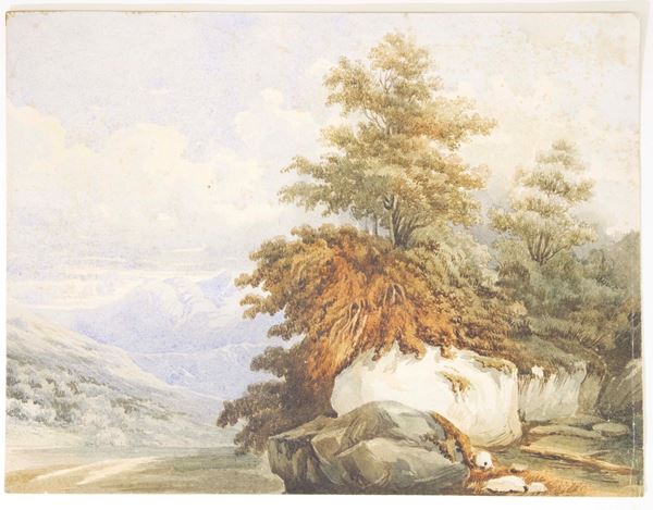 Artista del XIX secolo Paesaggio montano