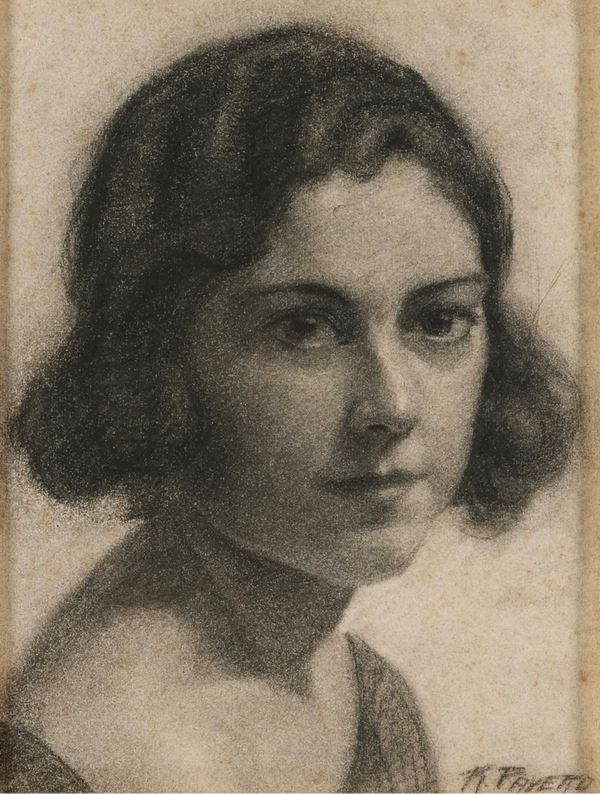 A firma R. Favetto Ritratto di ragazza