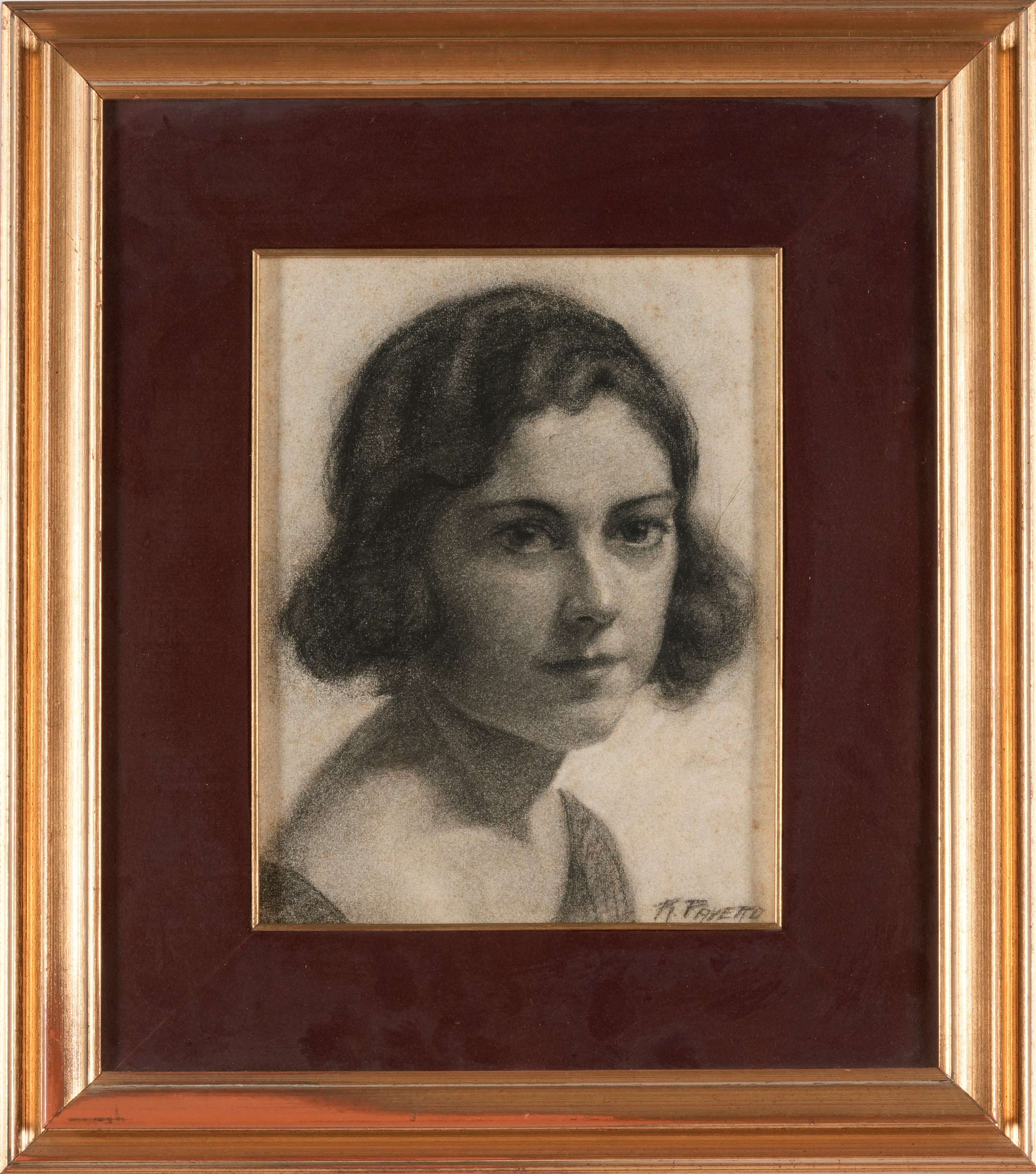 A Firma R. Favetto Ritratto di Ragazza