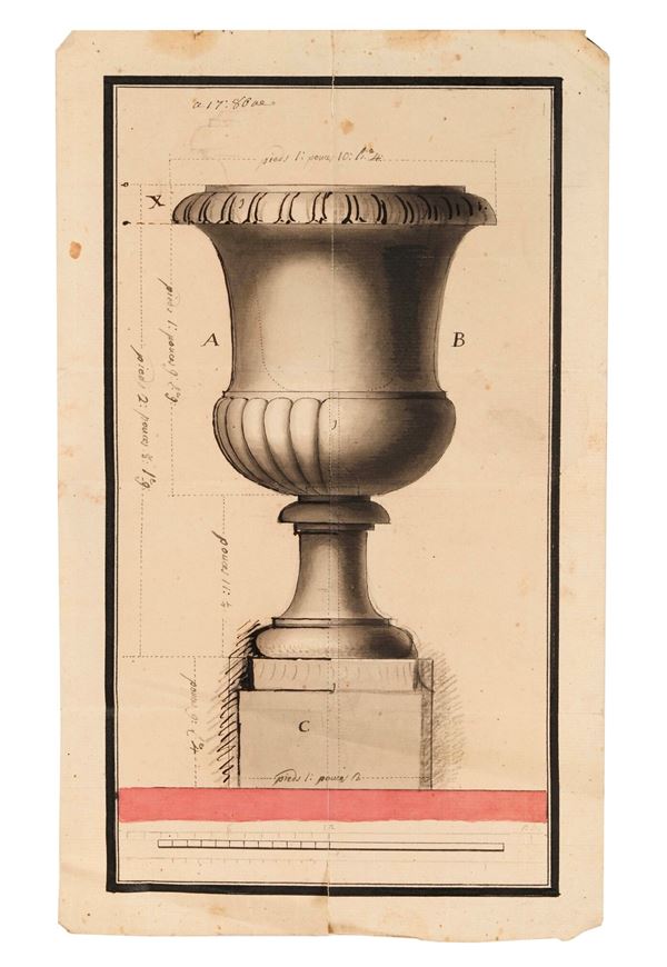 Scuola italiana del XIX secolo Studio di un vaso a cratere