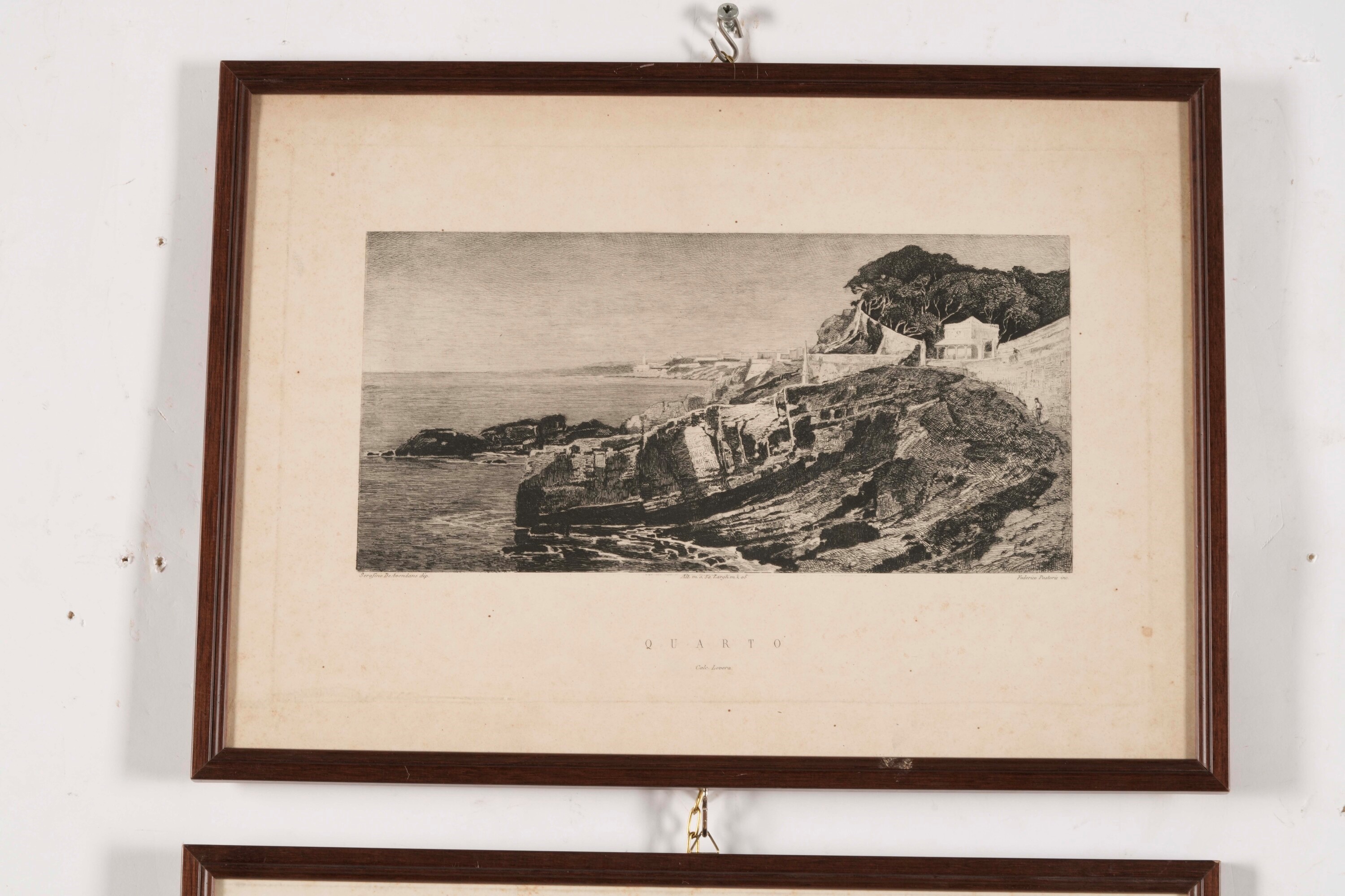 Due Incisioni Ad Acquaforte, Serafino De Avendano (1838-1916) Quarto e Dintorni di Genova
